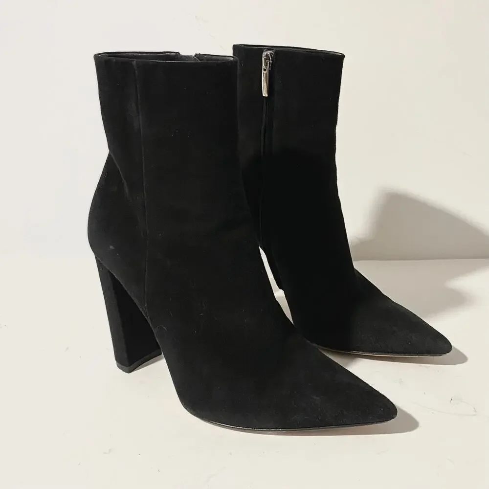 Gianvito Rossi Piper 85 Black Suede Heeled Ankle Boots Heels sz 39.5 Lyell - Picture 2 of 12